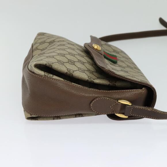 GUCCI GG Supreme Web Sherry Line Bag Pvc Beige Gold 164 02 084 - Picture 5 of 16